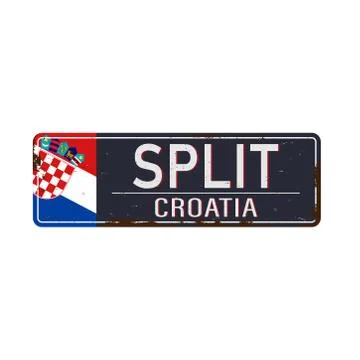 Split, Croatia, road sign vector illustration, road table Stock Illustration