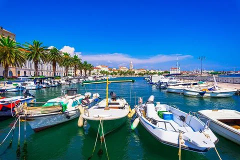Split, Croatia: The second largest city of Croatia. Shore of the Adriatic S.. Stock Photos