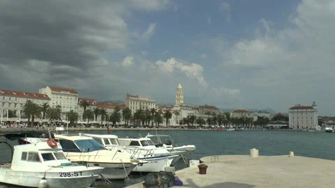 Split, Croatia. View of the city and the embankment. Stock Footage 170545666