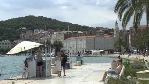 Split, Croatia. View of the Riva embankment. Stock Footage 170545359