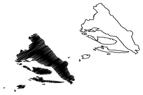 Split-Dalmatia County (Counties of Croatia, Republic of Croatia) map vector i Stock Illustration