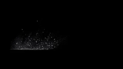 Split Debris Particles Explosion on black png Background Video stock 301905840