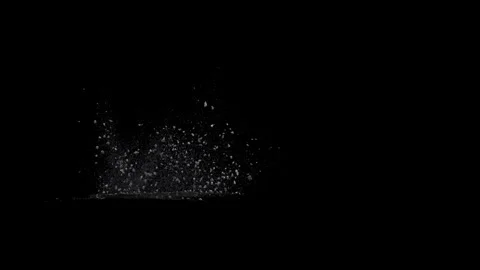 Split Debris Particles Explosion on black png Background Stock-Footage 301905849