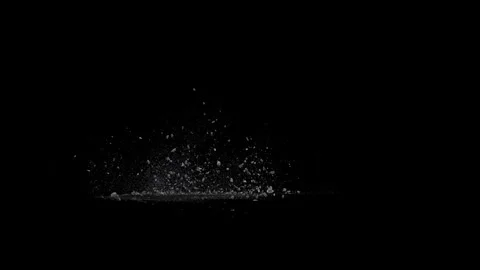 Split Debris Particles Explosion on black png Background Stock-Footage 301905872