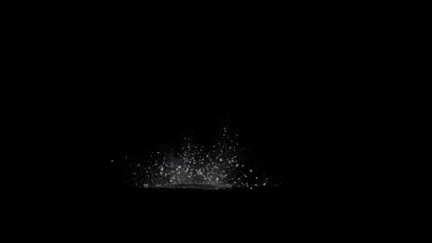 Split Debris Particles Explosion on black png Background Stock-Footage 301907898
