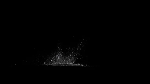 Split Debris Particles Explosion on black png Background Video stock 301907909