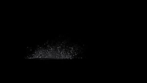 Split Debris Particles Explosion on black png Background Video stock 301907935
