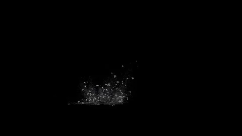 Split Debris Particles Explosion on black png Background Stock-Footage 301907947