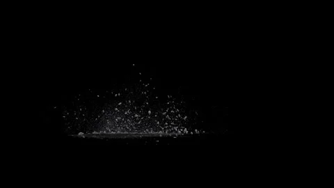 Split Debris Particles Explosion on black png Background Stock-Footage 301907987