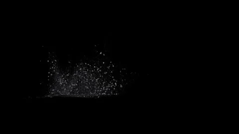 Split Debris Particles Explosion on black png Background Stock-Footage 301908000