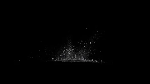 Split Debris Particles Explosion on black png Background Stockbeeldmateriaal 301908962