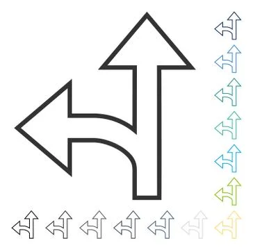 Split Direction Left Forward Vector Icon Stock Illustration