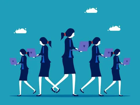 Split drafts to do multiple tasks. Brainstorm to work as a team. business con Stock Illustration