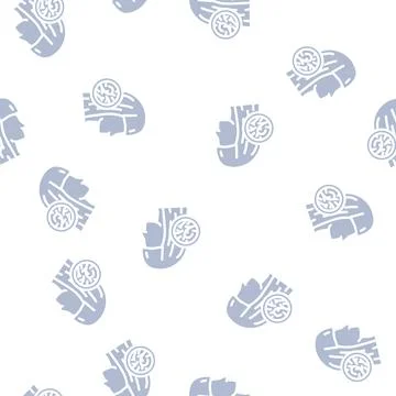 Split ends glyph vector seamless pattern Stock Illustration