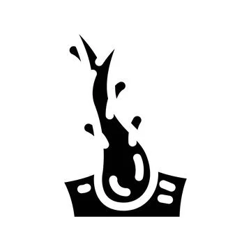 Split ends hair glyph icon vector illustration Stockillustratie
