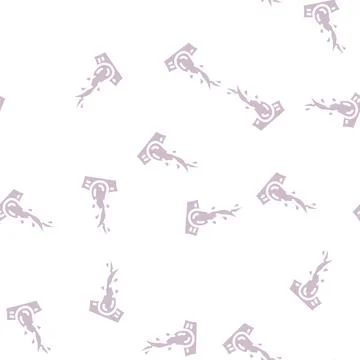 Split ends hair glyph vector seamless pattern Illustrazione stock