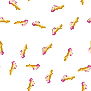 Split ends hair isometric icon seamless pattern Stock Illustration