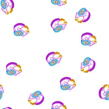 Split ends isometric icon seamless pattern Illustrazione stock