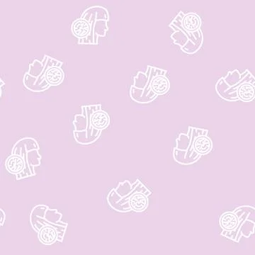 Split ends line vector seamless pattern Stock Illustration