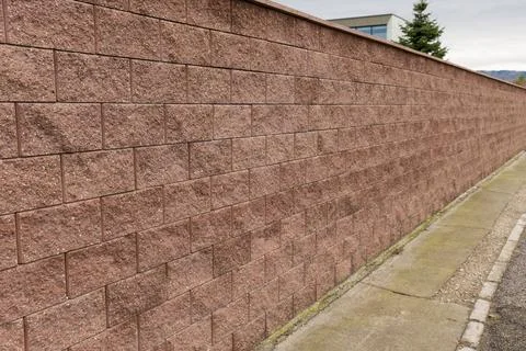 Split face block fence in red Stock Photos