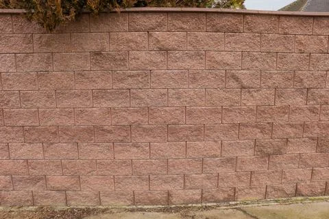 Split face block fence in red Stock Photos