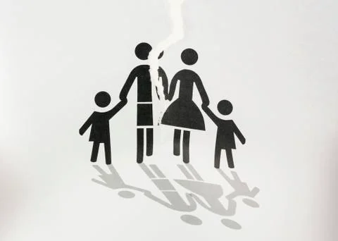 Split family failed relationship separation symbolic image illustration Stock Illustration