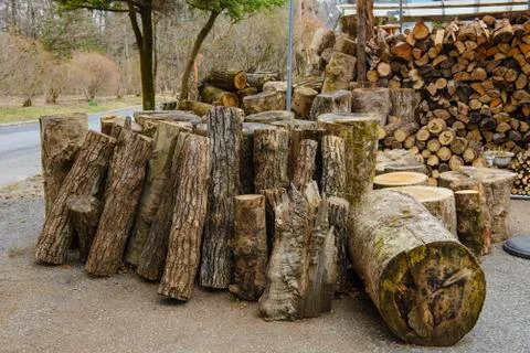 Split firewood logs Stock Photos