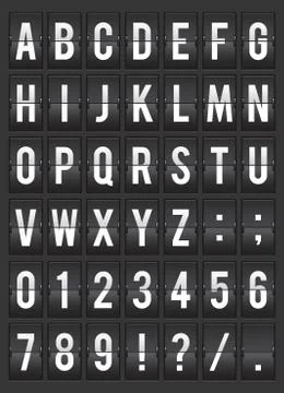 Split-flap alphabet display illustration Stock Illustration