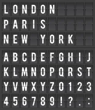 Split-flap flight board display illustration Illustrazione stock