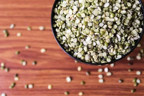 Split green gram bean Stock Photos