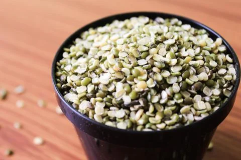 Split green gram bean Stock Photos