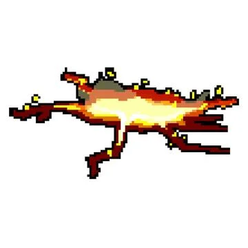 Split ground crack pixel art vector illustration イラスト素材