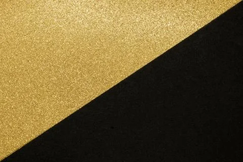 Split in the half of golden and black texture background Stock Photos