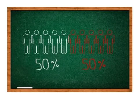 Split in half Stock Illustration