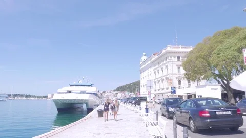 Split harbour, Croatia Stock Footage 83746297