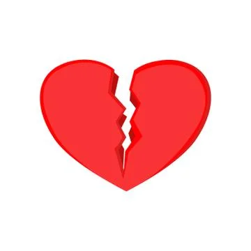 Split heart in half ,valentine vector Stock Illustration