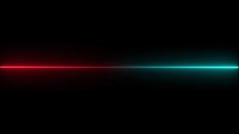 Split Horizontal Neon Line Red and Cyan on animated Black Background light,.. Stock Footage 332706183