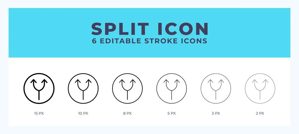 Split icon with different stroke. Vector illustration. Stock Illustration