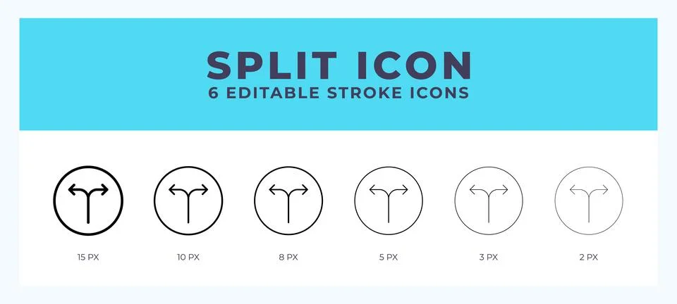 Split icon with editable stroke. Outline icon vector illustration. Stock Illustration