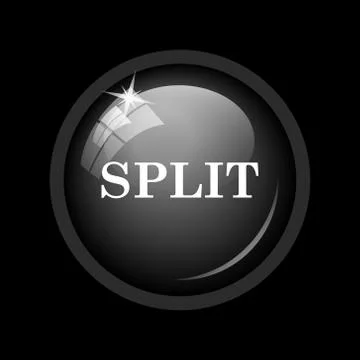 Split icon. Internet button on black background. . 스톡 일러스트