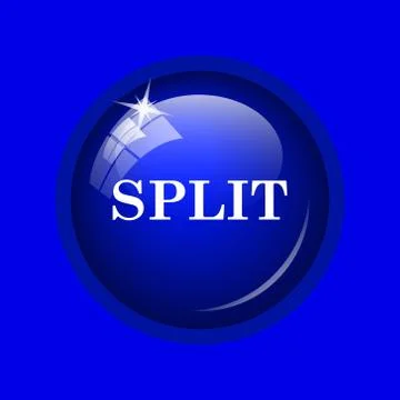 Split icon. Internet button on blue background. . Stock Illustration