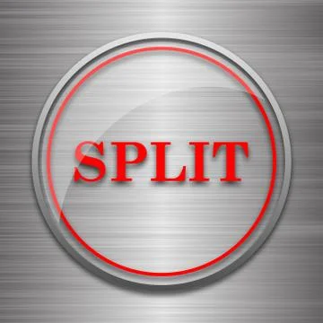 Split icon. Internet button on metallic background.. Illustrazione stock