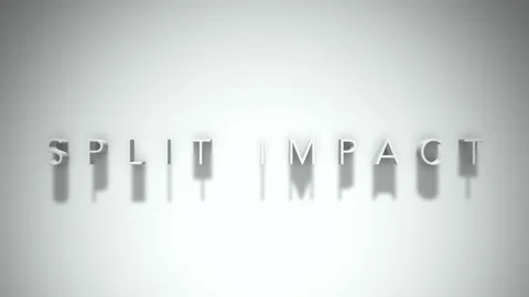 Split impact 3D title animation white text on a white background Stock Footage 299427231