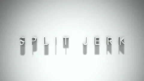 Split jerk 3D title animation with shadows on a white background Stock Footage 297268037
