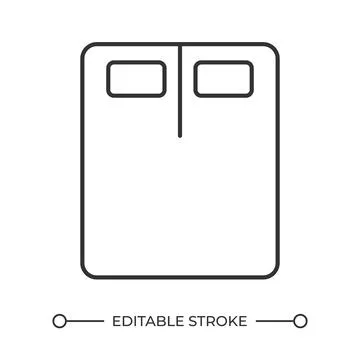 Split king adjustable mattress line icon Stock Illustration