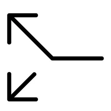 Split, up Left and down Left road arrow Vector Icon, Lineal style icon Stock Illustration