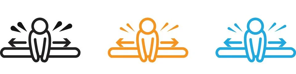 Split legs exercise vector logo set collection for web app ui Illustrazione stock