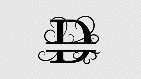 Split letter D. Monogram D. Animated letter. Personalized logo. Put your name Stock Footage 170045492