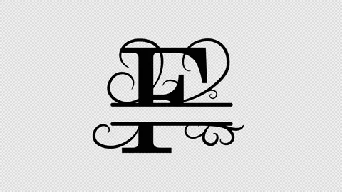 Split letter F. Monogram F. Animated letter. Personalized logo. Put your name Stock Footage 170367390