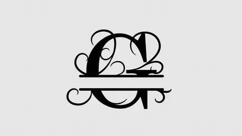 Split letter G. Monogram G. Animated letter. Personalized logo. Put your name Stock Footage 170446320